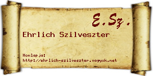 Ehrlich Szilveszter névjegykártya
